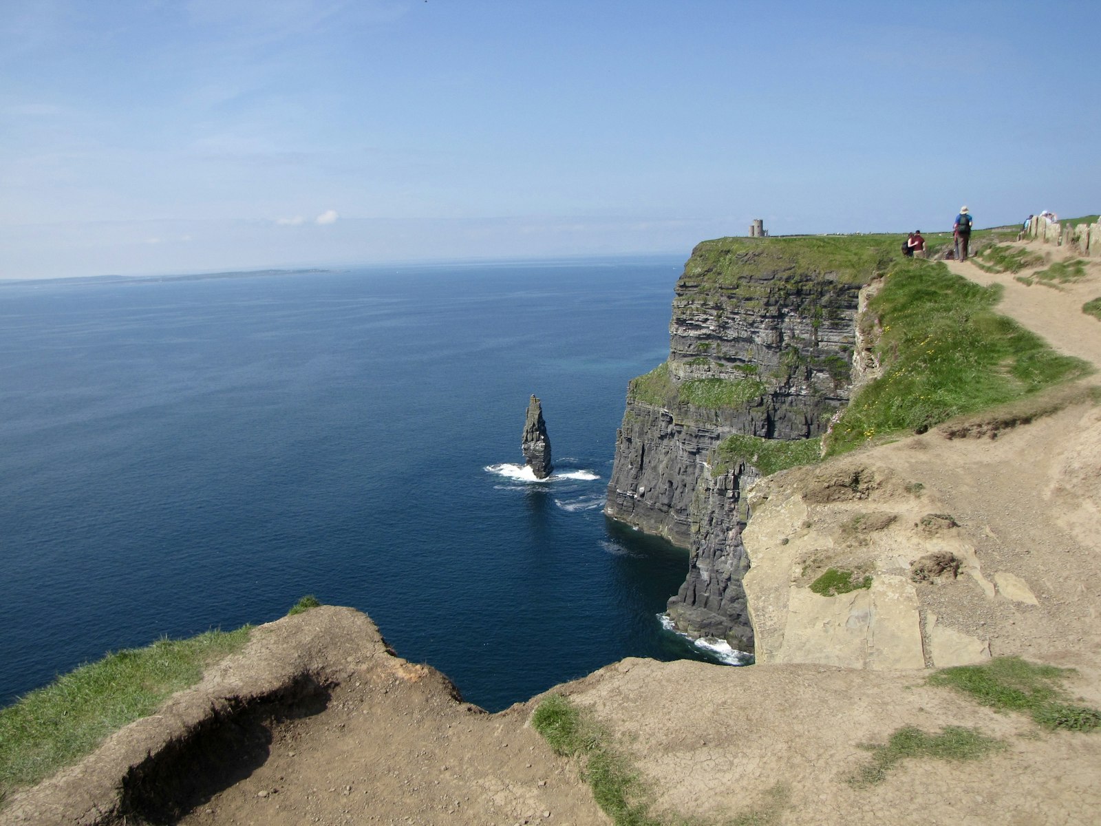 Spectacular panoramic view of the rugged Irish coastline and sea cliffs near Dublin